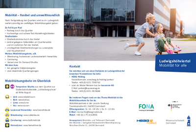 Flyer Ludwigshöhviertel Mobilität für alle